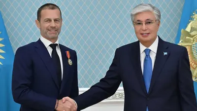 Касым-Жомарт Токаев, Александер Чеферин, президент Казахстана, глава УЕФА