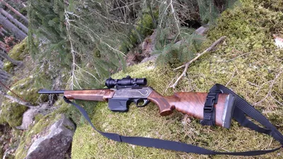 Охота, охотничье ружье в лесу
