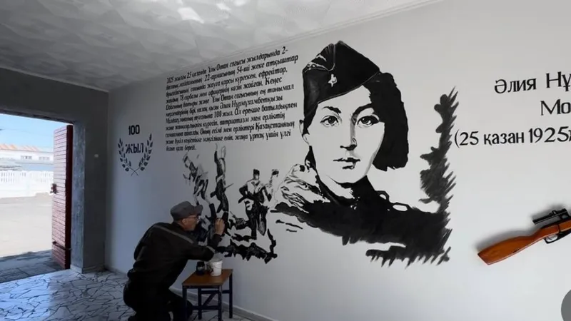 мурал, живопись, Алия Молдагулова, ВОВ, Великая Отечественная война