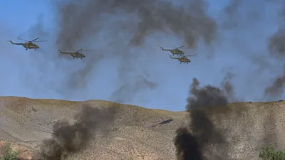 Военная спецтехника, военные вертолеты, военный вертолет, армия, военный полигон, военные учения