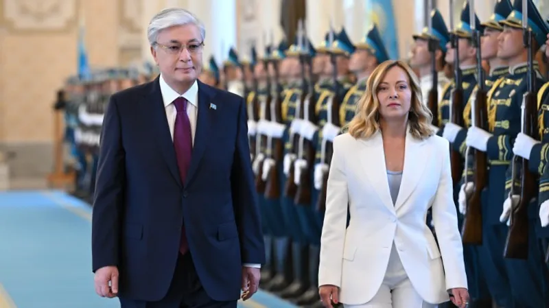 президент Казахстана Касым-Жомарт Токаев, премьер-министр Италии Джорджа Мелони