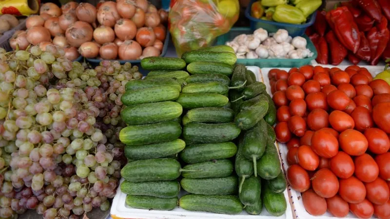 Ярмарка, базар, рынок, торговля, продукты питания, овощи, овощной отдел