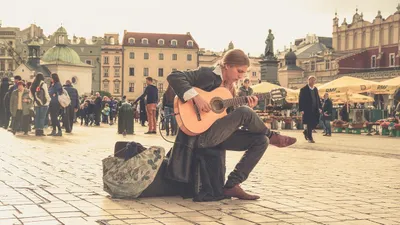 музыкант, люди, город