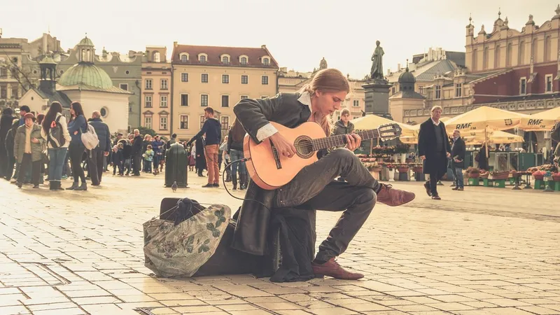 музыкант, люди, город