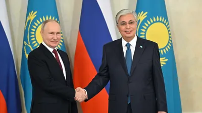 Президент Республики Казахстан Касым-Жомарт Токаев и Президент Российской Федерации Владимир Путин, Касым-Жомарт Токаев и Владимир Путин, Путин и Токаев, Токаев и Путин