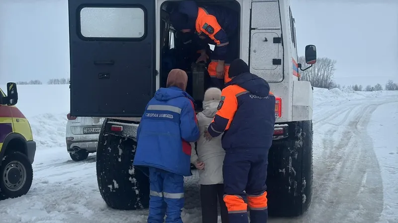 спасатели, МЧС, трасса, зима