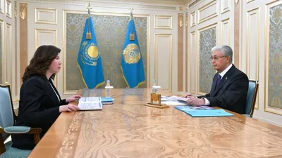 президент Казахстана Касым-Жомарт Токаев, министр просвещения Жулдыз Сулейменова