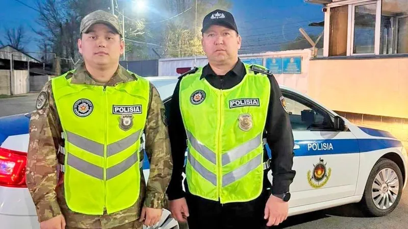 старший лейтенант Ержан Абдыбаев и ефрейтор Алибек Оканов