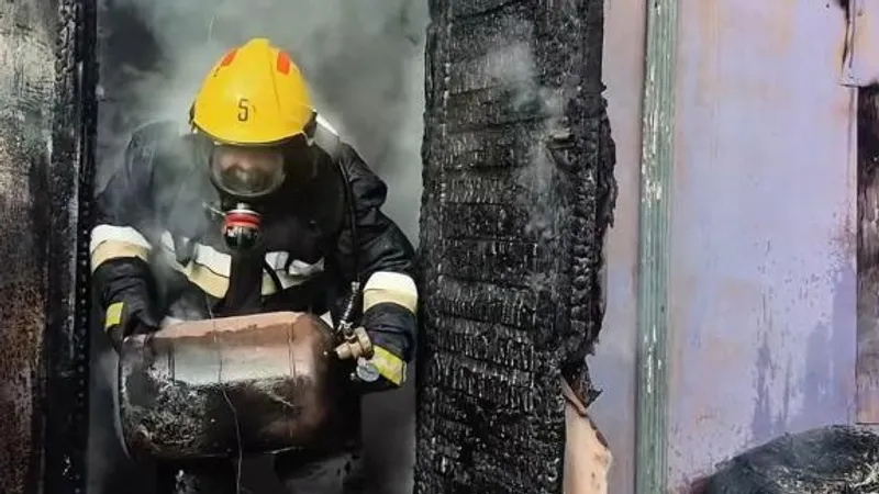 пожарный, газовый баллон, Казахстан, МЧС