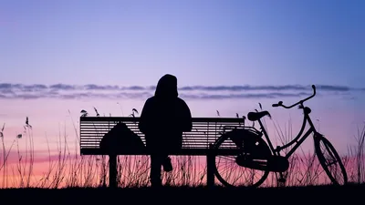 велосипед, лавочка