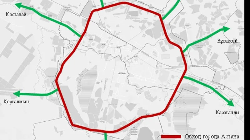 Схема и порядок движения транзитного автомобильного транспорта через территорию города Астаны
