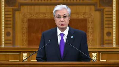 президент Казахстана Касым-Жомарт Токаев на Курултае