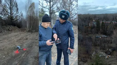 полиция, дрон, свалка, мусор